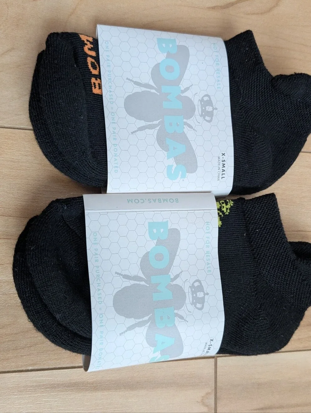 2 Pairs NWT Black Bombas socks Women’s XS 🖤